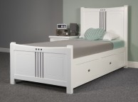 Sweet Dreams Lewis 6ft Super Kingsize Bed Frame With Drawers In White With Grey Stripes Thumbnail