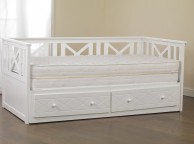 Sweet Dreams Chaise 3ft Single White Wooden Guest Day Bed Thumbnail