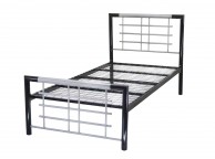 Metal Beds Atlanta 3ft Single Silver and Black Metal Bed Frame Thumbnail