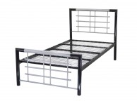 Metal Beds Atlanta 4ft6 Double Silver and Black Metal Bed Frame Thumbnail