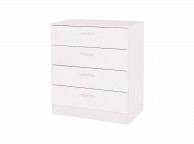 GFW Ottawa 4 Drawer Chest in  White and White Gloss Thumbnail