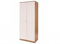 GFW Ottawa 2 Door Wardrobe in Oak and White Gloss Thumbnail