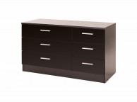 GFW Ottawa 3 plus 3 Drawer Chest in Black Oak and Black Gloss Thumbnail