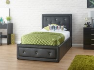 GFW Hollywood 3ft Single Black Faux Leather Ottoman Lift Bed Frame Thumbnail