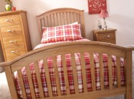 GFW Madrid 3ft Single Natural Oak Finish Wooden Bed Frame Thumbnail