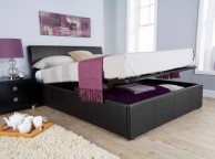 GFW Ascot 5ft Kingsize Black Faux Leather Ottoman Bed Frame Thumbnail