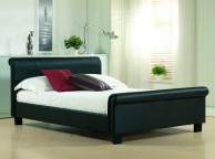 Time Living Aurora 5ft Kingsize Black Faux Leather Bed Frame Thumbnail