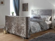 GFW Newark 5ft Kingsize Silver Crushed Velvet Electric TV Bed Frame Thumbnail