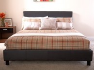 GFW Bed In A Box 5ft Kingsize Brown Faux Leather Bed Frame Thumbnail
