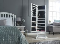 GFW Amore Mirror Jewellery Armoire With LED In White Thumbnail