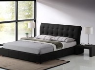 Time Living Boston 4ft6 Double Black Faux Leather Bed Frame Thumbnail