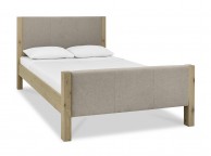 Bentley Designs Turin Aged Oak And Fabric 4ft6 Double Bed Frame Thumbnail