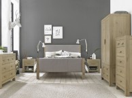 Bentley Designs Turin Aged Oak And Fabric 4ft6 Double Bed Frame Thumbnail