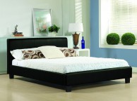Time Living Hamburg 5ft Kingsize Black REAL LEATHER Bed Frame Thumbnail