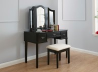 GFW Bella Dressing Table Set In Black Thumbnail