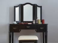 GFW Bella Dressing Table Set In Black Thumbnail