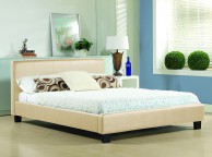 Time Living Hamburg 4ft6 Double Cream Faux Leather Bed Frame Thumbnail