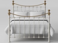 OBC Selkirk 5ft Kingsize Glossy Ivory Metal Headboard Thumbnail