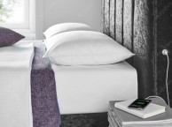 Kaydian Clarice 5ft Kingsize Black Velvet Fabric Bed With USB Ports Thumbnail