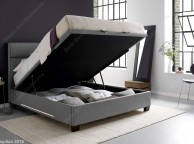 Kaydian Chilton 5ft Kingsize Light Grey Fabric Ottoman Bed With LEDs And USB Ports Thumbnail