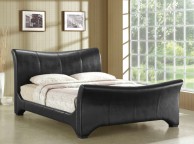 Time Living Wave 4ft6 Double Black Faux Leather Bed Frame Thumbnail