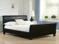 Time Living Winchester 4ft6 Double Black Faux Leather Bed Frame Thumbnail