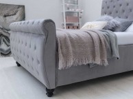 Sleep Design Hampton 5ft Kingsize Grey Velvet Sleigh Bed Frame Thumbnail