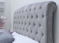 Sleep Design Hampton 5ft Kingsize Grey Velvet Sleigh Bed Frame Thumbnail