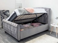 Sleep Design Hampton 5ft Kingsize Grey Velvet Ottoman Sleigh Bed Frame Thumbnail
