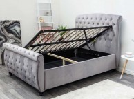 Sleep Design Hampton 5ft Kingsize Grey Velvet Ottoman Sleigh Bed Frame Thumbnail