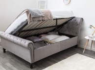 Sleep Design Lambeth 5ft Kingsize Grey Velvet Ottoman Sleigh Bed Frame Thumbnail