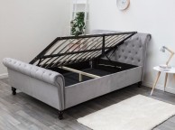 Sleep Design Lambeth 4ft6 Double Grey Velvet Ottoman Sleigh Bed Frame Thumbnail