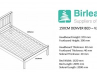 Birlea Denver 5ft Kingsize White Wooden Bed Frame Thumbnail