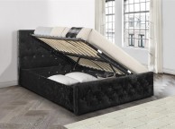 Birlea Finsbury 4ft Small Double Black Crushed Velvet Fabric Ottoman Bed Frame Thumbnail