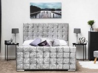Sleep Design Dalkeith 4ft6 Double Crushed Silver Velvet Bed Frame Thumbnail