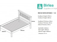 Birlea Denver 3ft Single Pine Wooden Bed Frame Thumbnail