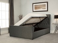 Emporia Manhattan 5ft Kingsize Grey Fabric Ottoman Bed Thumbnail