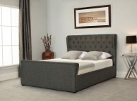 Emporia Manhattan 5ft Kingsize Grey Fabric Ottoman Bed Thumbnail