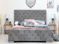Sleep Design Buckingham 4ft6 Double Grey Velvet Bed Frame Thumbnail
