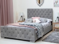 Sleep Design Buckingham 5ft Kingsize Grey Velvet Bed Frame Thumbnail