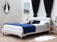Sleep Design Knightsbrook 4ft6 Double White Faux Leather Bed Frame Thumbnail