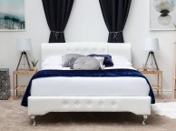 Sleep Design Knightsbrook 4ft6 Double White Faux Leather Bed Frame Thumbnail