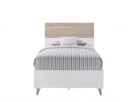LPD Stockholm 3ft Single Wooden Bed Frame In White And Oak Thumbnail