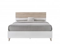 LPD Stockholm 5ft Kingsize Wooden Bed Frame In White And Oak Thumbnail