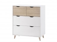 LPD Stockholm 2 Plus 2 Drawer Chest In White And Oak Thumbnail