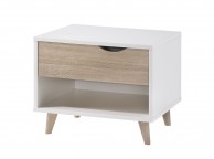 LPD Stockholm 1 Drawer Bedside In White And Oak Thumbnail