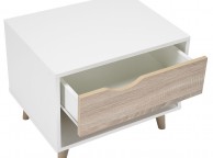 LPD Stockholm 1 Drawer Bedside In White And Oak Thumbnail