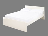 LPD Puro 5ft Kingsize Wooden Bed Frame In Cream Gloss Thumbnail