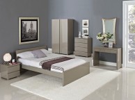LPD Puro 2 Drawer Bedside In Stone Gloss Thumbnail