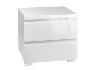 LPD Puro 2 Drawer Bedside In White Gloss Thumbnail